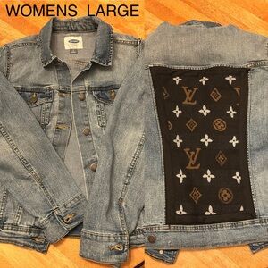 Blue Jean Jacket with Custom Back Panel